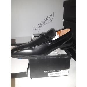 NINE WEST Mens Dress Shoes Slip on Loafer Shoes Mens size 12 KEATO BLACK NEW #1D
